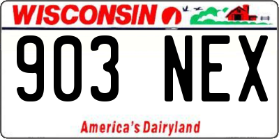 WI license plate 903NEX
