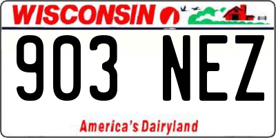 WI license plate 903NEZ