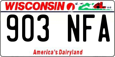 WI license plate 903NFA