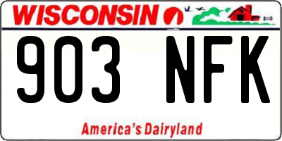 WI license plate 903NFK