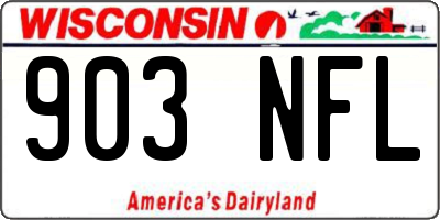 WI license plate 903NFL