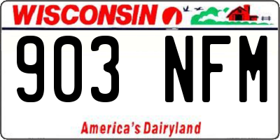 WI license plate 903NFM
