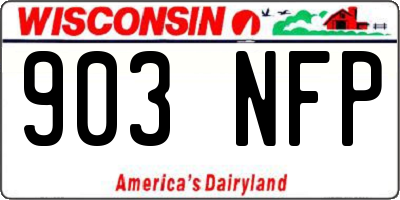 WI license plate 903NFP