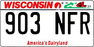 WI license plate 903NFR