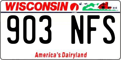 WI license plate 903NFS