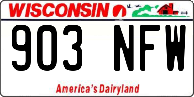 WI license plate 903NFW