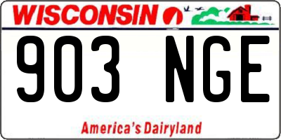 WI license plate 903NGE