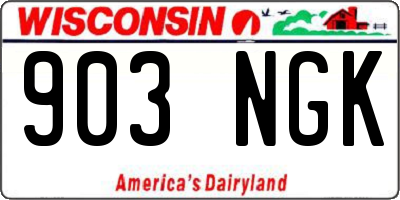 WI license plate 903NGK