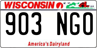 WI license plate 903NGO