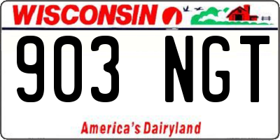 WI license plate 903NGT