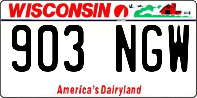 WI license plate 903NGW