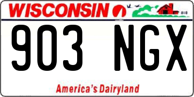 WI license plate 903NGX