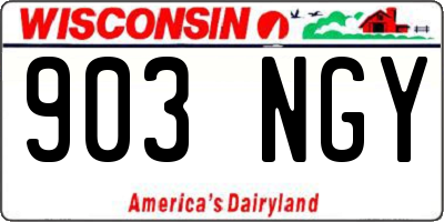 WI license plate 903NGY
