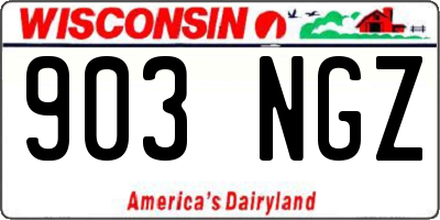 WI license plate 903NGZ
