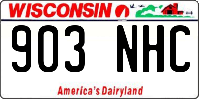 WI license plate 903NHC