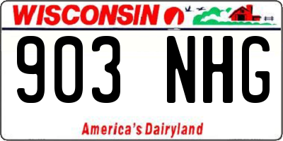 WI license plate 903NHG
