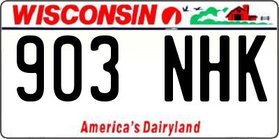 WI license plate 903NHK