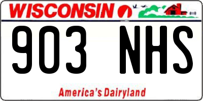 WI license plate 903NHS