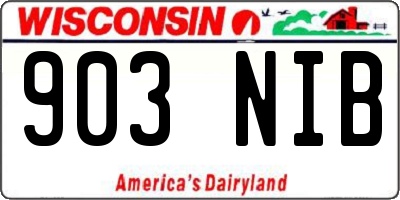 WI license plate 903NIB