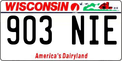 WI license plate 903NIE