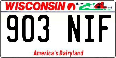 WI license plate 903NIF