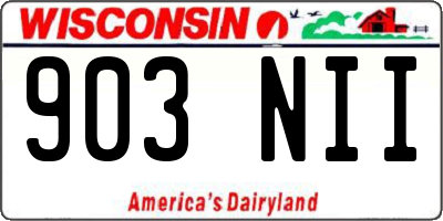 WI license plate 903NII