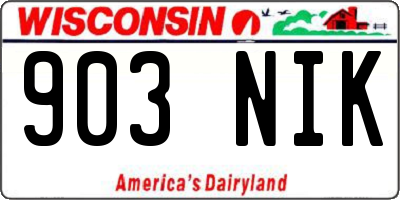 WI license plate 903NIK