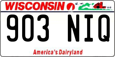 WI license plate 903NIQ
