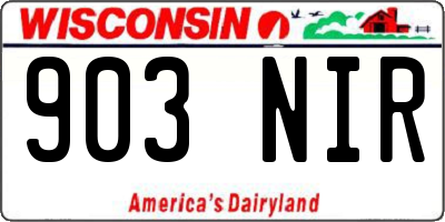 WI license plate 903NIR