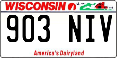 WI license plate 903NIV