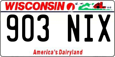 WI license plate 903NIX
