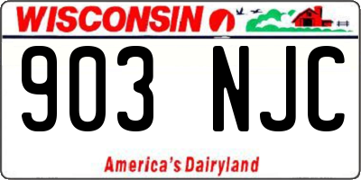 WI license plate 903NJC