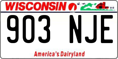 WI license plate 903NJE
