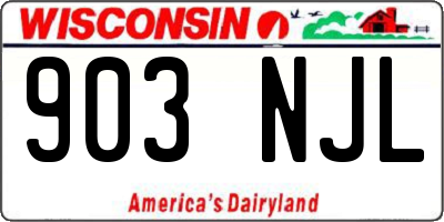 WI license plate 903NJL