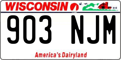 WI license plate 903NJM