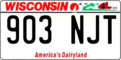 WI license plate 903NJT
