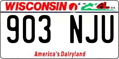 WI license plate 903NJU