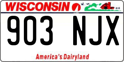 WI license plate 903NJX