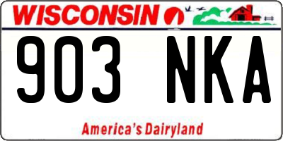 WI license plate 903NKA