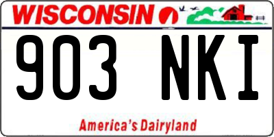 WI license plate 903NKI