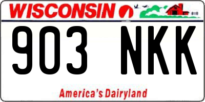 WI license plate 903NKK