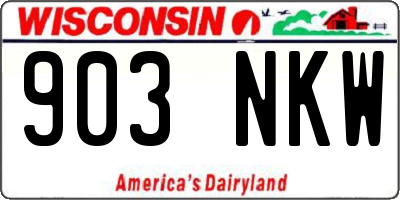 WI license plate 903NKW