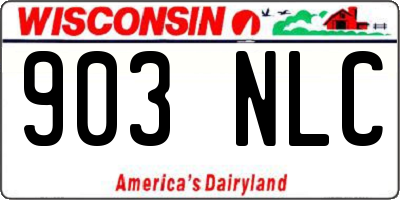 WI license plate 903NLC