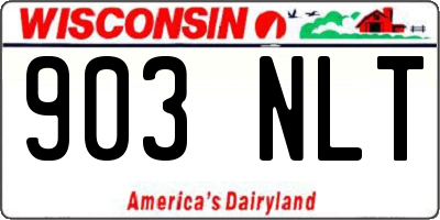 WI license plate 903NLT
