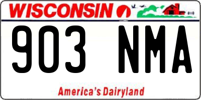 WI license plate 903NMA