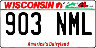 WI license plate 903NML