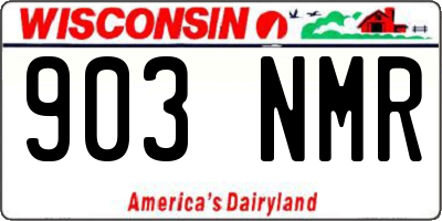 WI license plate 903NMR
