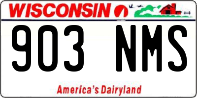 WI license plate 903NMS