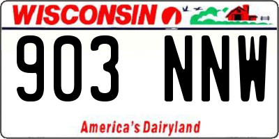 WI license plate 903NNW