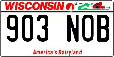 WI license plate 903NOB